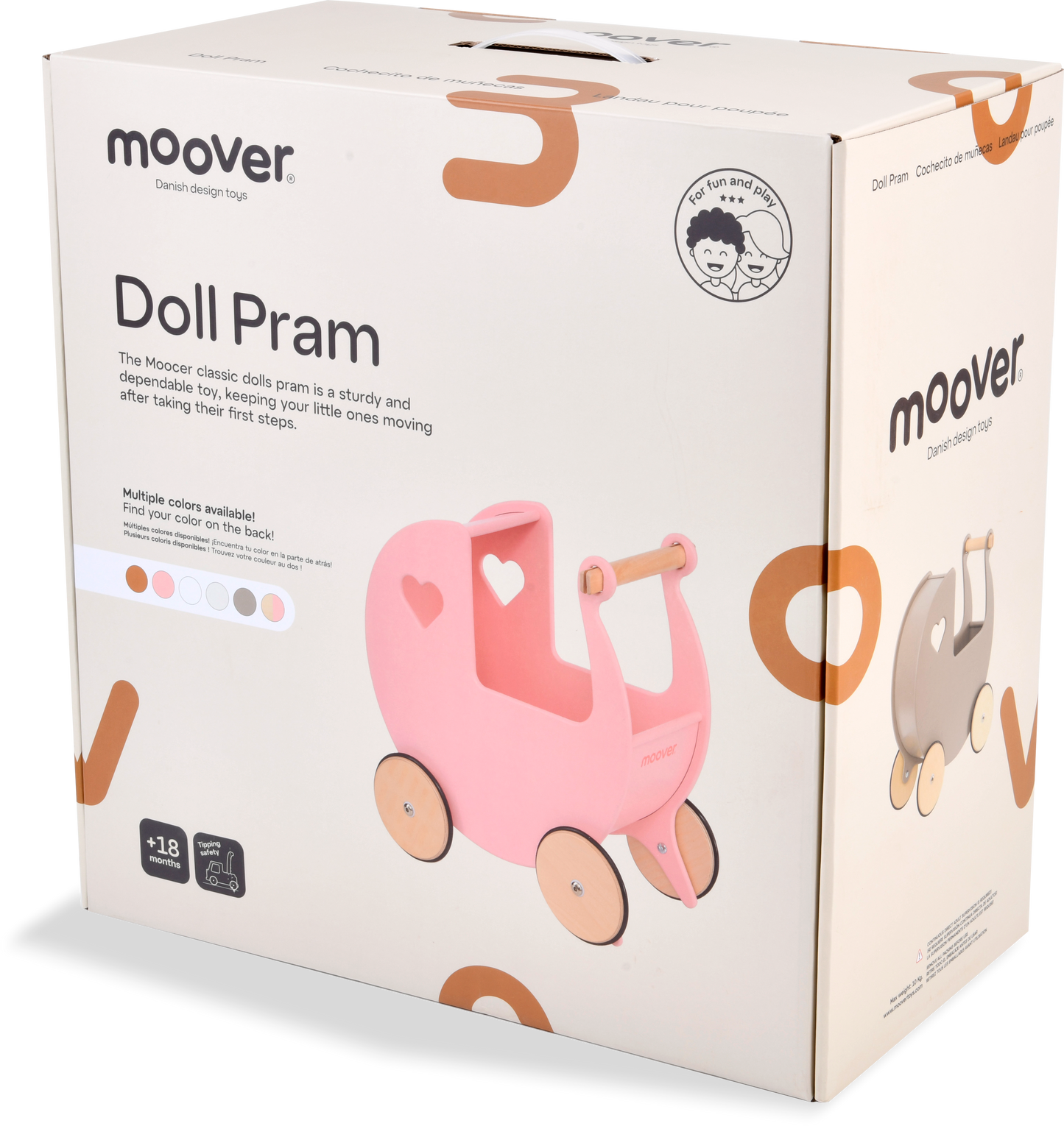Luxury doll stroller brown