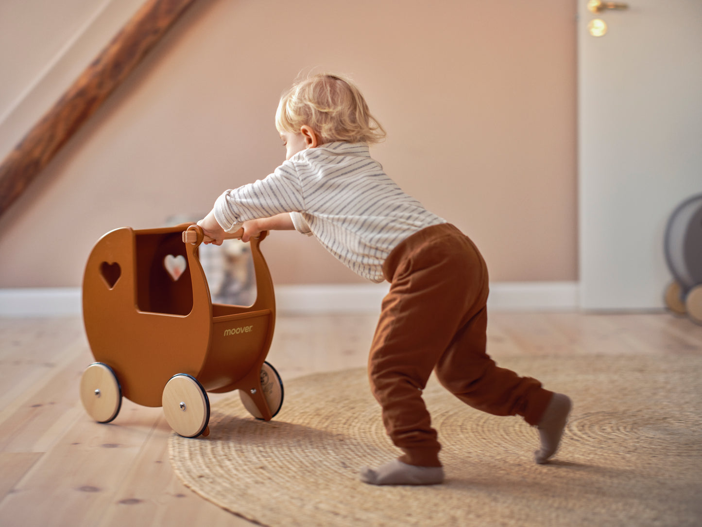Luxury doll stroller brown